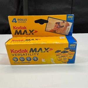 Kodak MAX 400 Color 35mm 24 EXP 4 Rolls Film Versatility Expired NIB